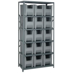 Bin Storage Unit 18" x 36" x 75" Gray