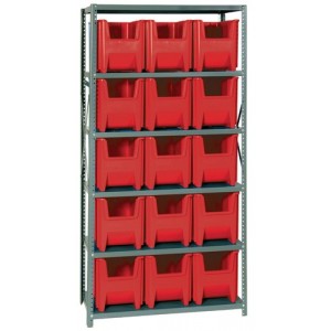 Bin Storage Unit 18" x 36" x 75" Red