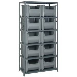 Bin Storage Center - Complete Steel Package 18" x 36" x 75" Gray