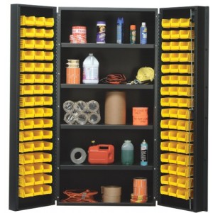 All-Welded Bin Cabinet 36" x 24" x 72" Yellow