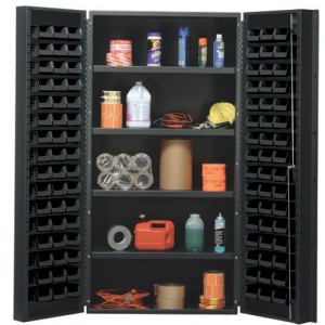 All-Welded Bin Cabinet 36" x 24" x 72" Black