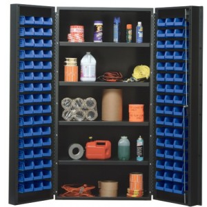 All-Welded Bin Cabinet 36" x 24" x 72" Blue