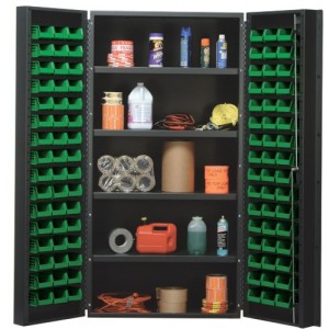 All-Welded Bin Cabinet 36" x 24" x 72" Green