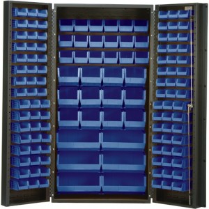 All-Welded Bin Cabinet 36" x 24" x 72" Blue