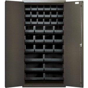 All-Welded Bin Cabinet 36" x 18" x 72" Black
