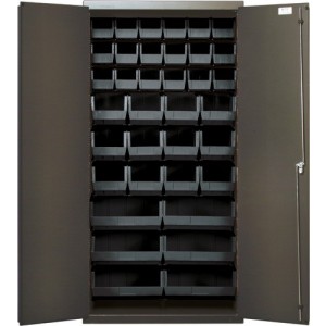 All-Welded Bin Cabinet 36" x 18" x 72" Black