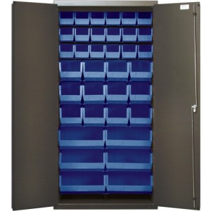 All-Welded Bin Cabinet 36" x 18" x 72" Blue