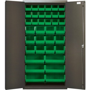 All-Welded Bin Cabinet 36" x 18" x 72" Green
