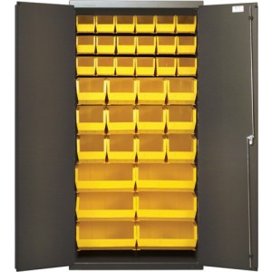 All-Welded Bin Cabinet 36" x 18" x 72" Yellow