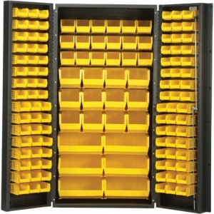 All-Welded Bin Cabinet 36" x 24" x 72" Yellow