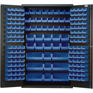 All-Welded Bin Cabinet 48" x 24" x 78" Blue