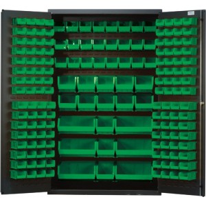 All-Welded Bin Cabinet 48" x 24" x 78" Green