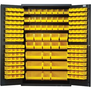 All-Welded Bin Cabinet 48" x 24" x 78" Yellow