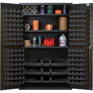 All-Welded Bin Cabinet 48" x 24" x 78" Black