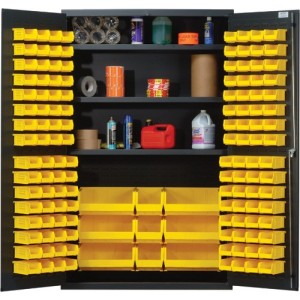 All-Welded Bin Cabinet 48" x 24" x 78" Yellow