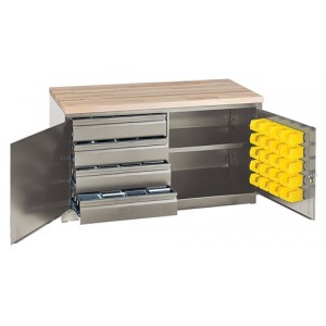 Jumbo storage and security cabinets with bins 