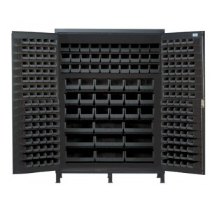 All-Welded Bin Cabinet 60" x 24" x 84" Black