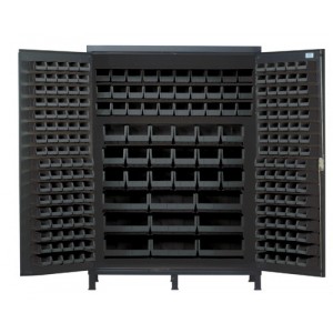 All-Welded Bin Cabinet 60" x 24" x 84" Black