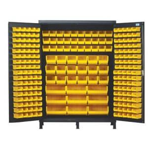 All-Welded Bin Cabinet 60" x 24" x 84" Yellow