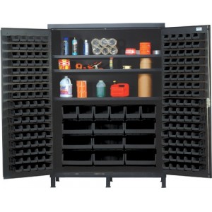 All-Welded Bin Cabinet 60" x 24" x 84" Black