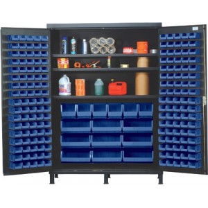 All-Welded Bin Cabinet 60" x 24" x 84" Blue