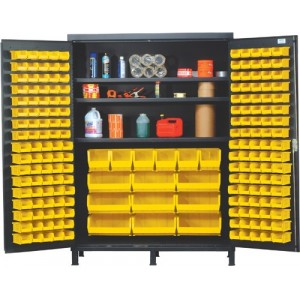 All-Welded Bin Cabinet 60" x 24" x 84" Yellow