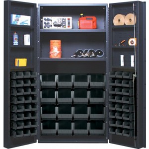 All-Welded Bin Cabinet 36" x 24" x 72" Black