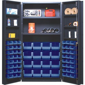 All-Welded Bin Cabinet 36" x 24" x 72" Blue