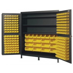 All-Welded Bin Cabinet 72" x 24" x 84" Yellow