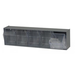 Clear Tip out Bin 5-1/4" x 23-5/8" x 5-3/4" Gray
