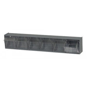 Clear Tip out Bin 3-5/8" x 23-5/8" x 3-3/4" Gray