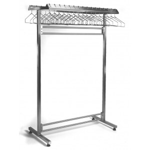 Freestanding Gowning Rack w/Double Hanger Bar 24Wx84L 56Nonremovable Hanger