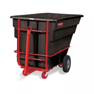 Rotomolded Tilt Truck, Rectangular, Plastic, 2100-lb Cap., Black