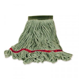 Swinger Loop Wet Mop Heads, Cotton/Synthetic Blend, Green, Large
