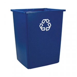 Glutton Recycling Container, Rectangular, 56 gal, Blue