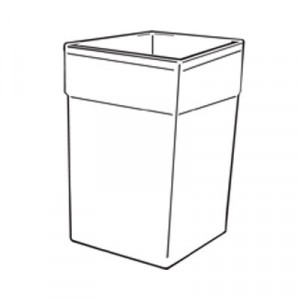 Glutton Rigid Liner, Rectangular, Plastic, 42 gal, Gray