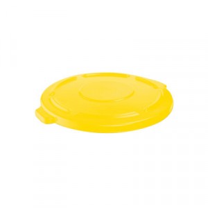 Vented Round Brute Flat Top Lid, 24 1/2x1 1/2, Yellow