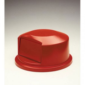 Round Brute Dome Top w/Push Door, 24 13/16x12 5/8, Red