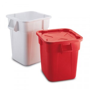 Brute Container, Square, Polyethylene, 40 gal, Gray