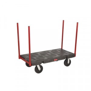 Stanchion Platform Truck, 2500-lb Cap., 24 1/4w x 47 7/8d x 42 1/2h, Black