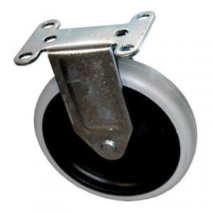 Replacement Fixed-Position Casters, Bayonet, 5in Wheel, Black