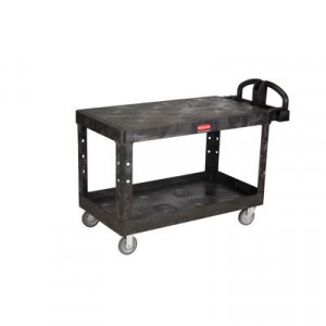Heavy-Duty Utility Cart, 500-lb Cap., 2 Shelves, 25 1/4x54x36, Black