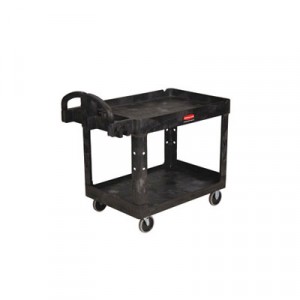 Heavy-Duty Utility Cart, 750-lb Cap., 2 Shelves, 25 1/4x54x39 1/4, Black
