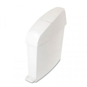 Sanitary Bin, Rectangular, Plastic, 3 gal, White