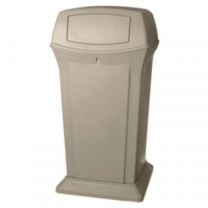 Ranger Fire-Safe Container, Square W/2 Doors, Structural Foam, 65 gal, Beige