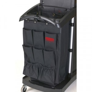 Organizer for Cleaning Carts, Black, 9-Pocket, Fabric, 28L x 19 3/4W x 1 1/2H