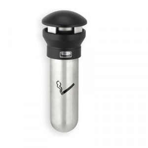 Infinity Wall Mount Smoking Receptacle, Stainless Steel/Black, 18-5/8 in