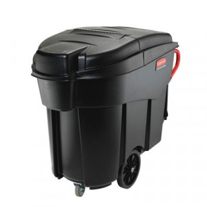 Mega Brute Mobile Container, Rectangular, Plastic, 120 gal, Black