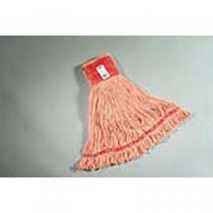 Web Foot Wet Mop, Large, Orange w/Red Headband, Cotton/Synthetic Blend