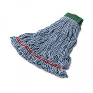 Swinger Loop Shrinkless Mop Heads, Cotton/Synthetic, Blue, Medium